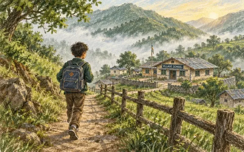 《回村教书的第一天》短剧封面 - 黄果短剧