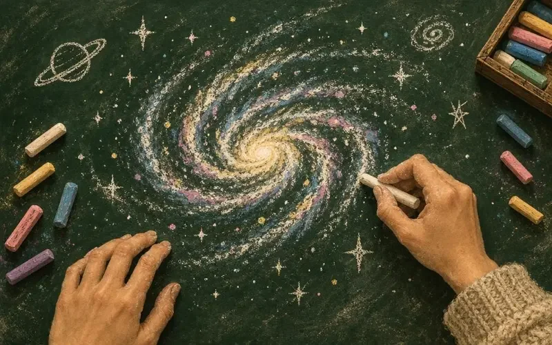 没有多媒体,我们用粉笔画银河 - 黄果短剧支教日记 《没有多媒体,我们用粉笔画银河》支教日记封面 - 黄果短剧